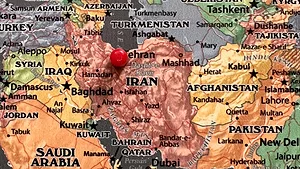 Iran on map 