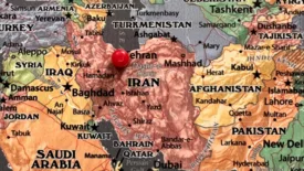 Iran on map 