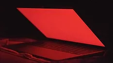 Red laptop 