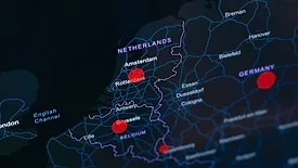 Netherlands on a map 