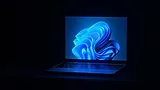 Laptop with desktop screen showing 