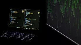Laptop and monitor