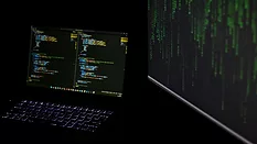 Laptop and monitor