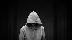 Man with covered face 