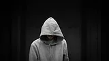 Man with covered face 