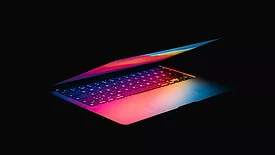 Laptop in darkness