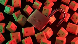 Padlock with computer keys 