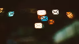 Glowing envelope icons