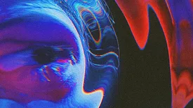 Distorted human eye 