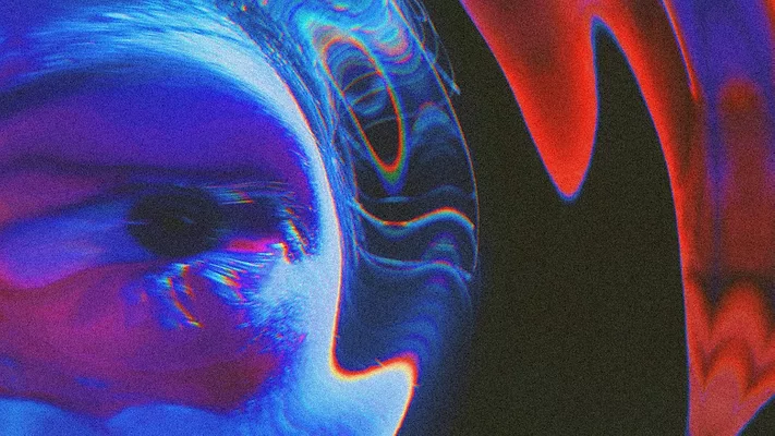 Distorted human eye 