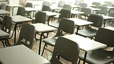 Rows of classroom desks
