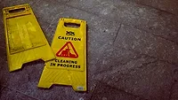 Broken wet floor sign 