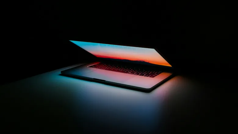 Half open laptop
