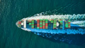 Cargo ship sailing 