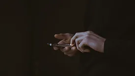 Person holding phone 