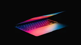 Laptop in darkness 