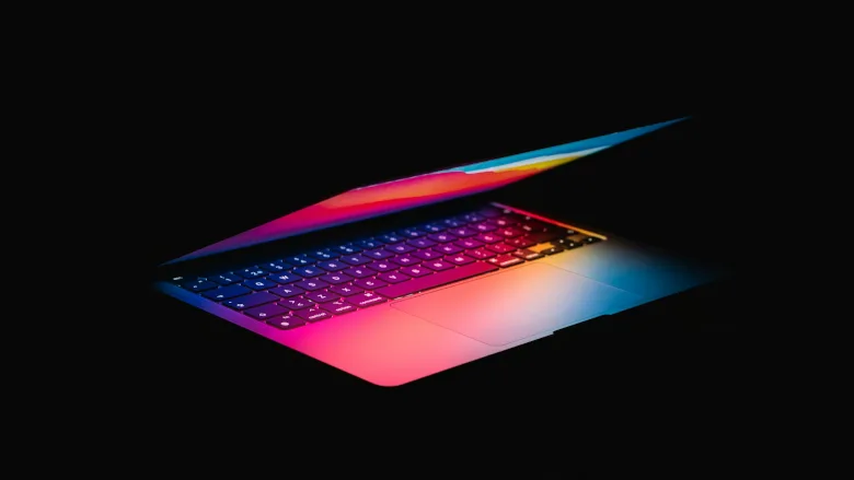 Laptop in darkness Laptop in darkness