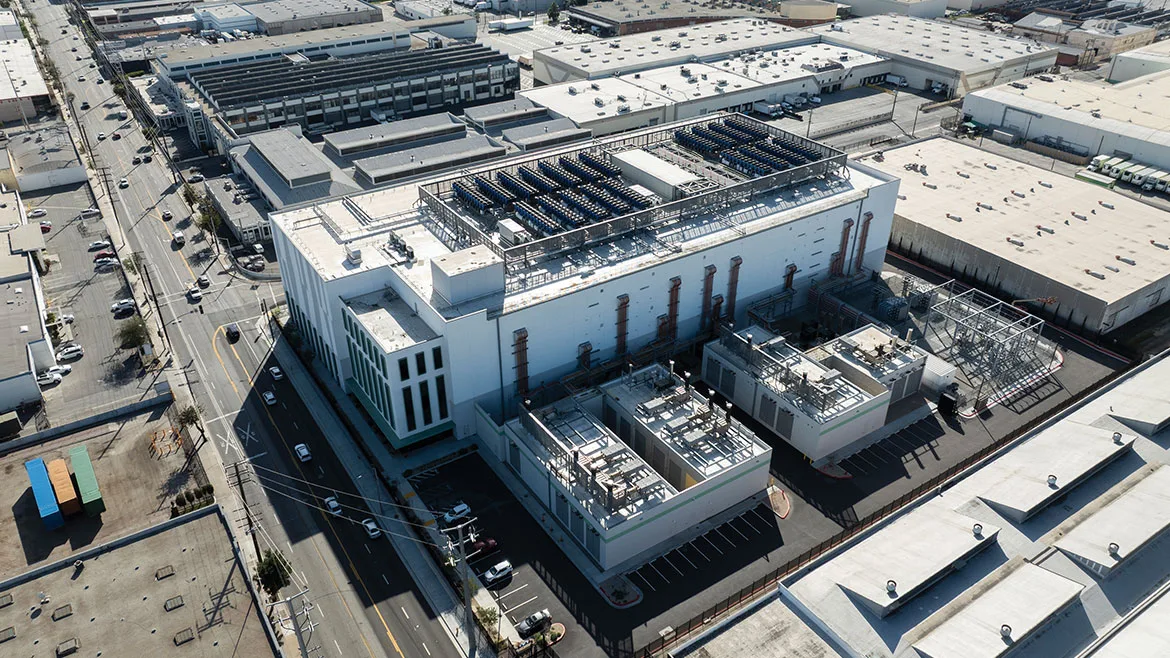 Data center facility in Vernon, California, USA.