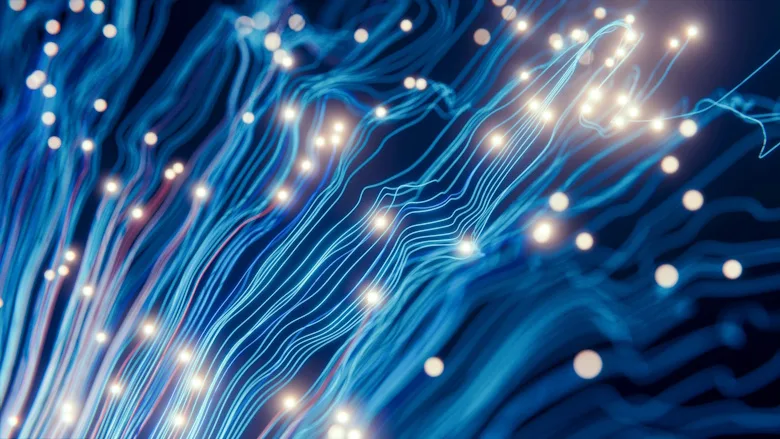 White lines across dark blue background to resemble wires