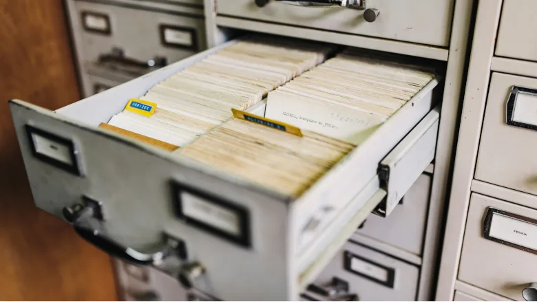 Open filing cabinet 
