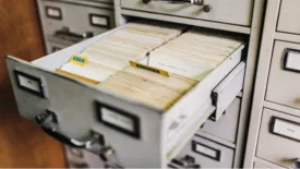 Open filing cabinet 
