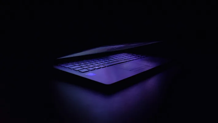 Half open laptop Half open laptop