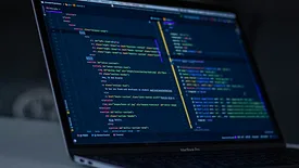 Laptop with coding 