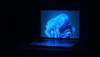 Laptop with desktop screen showing Laptop with desktop screen showing