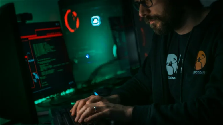 Man coding 