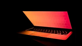 Orange laptop 