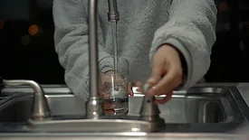 Water from a faucet 