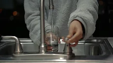 Water from a faucet