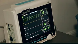 Heart monitor on top of table