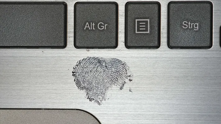 Fingerprint on laptop Fingerprint on laptop