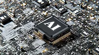 Computer chip with "AI" written on it