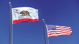 California and US flag 