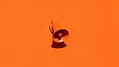 Orange megaphone 