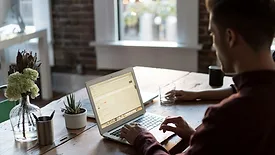 Man working on laptop 