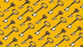 Keys on yellow background 