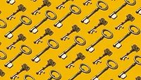Keys on yellow background Keys on yellow background