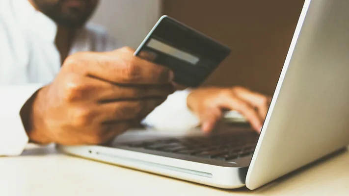 Man shopping online Man shopping online