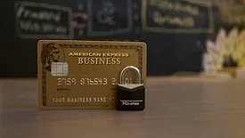 Credit card and padlock 
