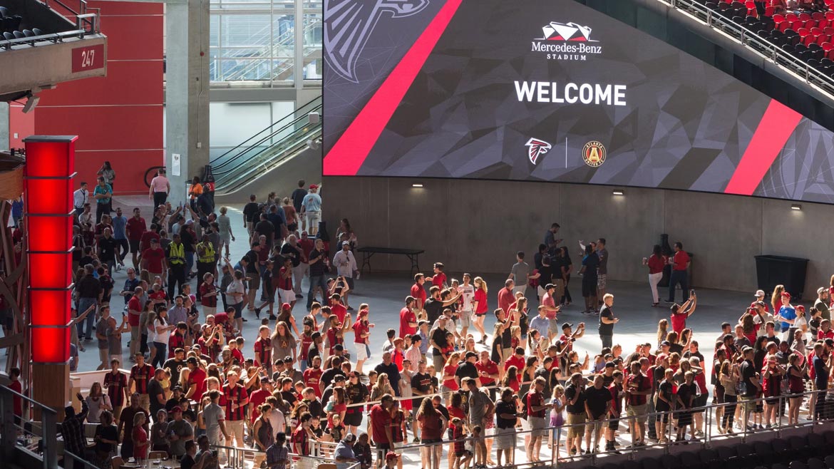 People inside Benz stadium