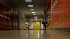 School hallway with lockers