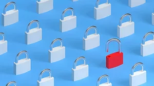 An Opened Lock Standing Out From Locked Locks