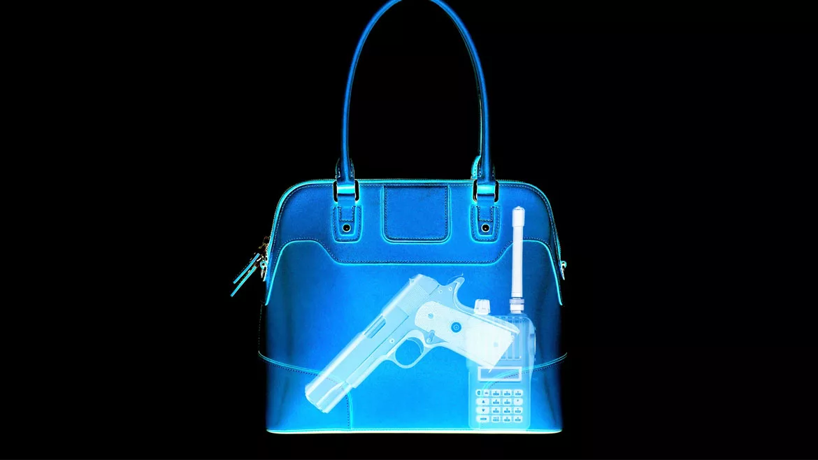 X-ray of gun in purse