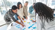 Diverse Team Collaborating on Business Analysis
