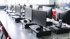 row of computer stations