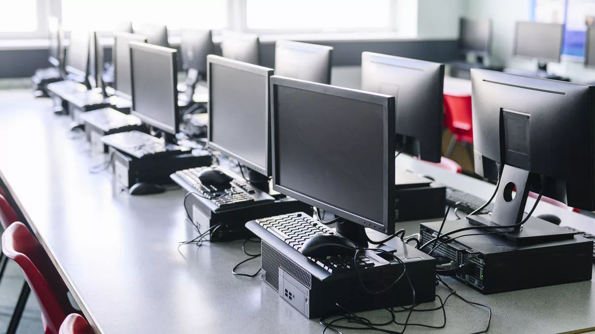 row of computer stations