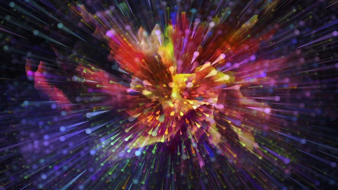 Colorful digital burst